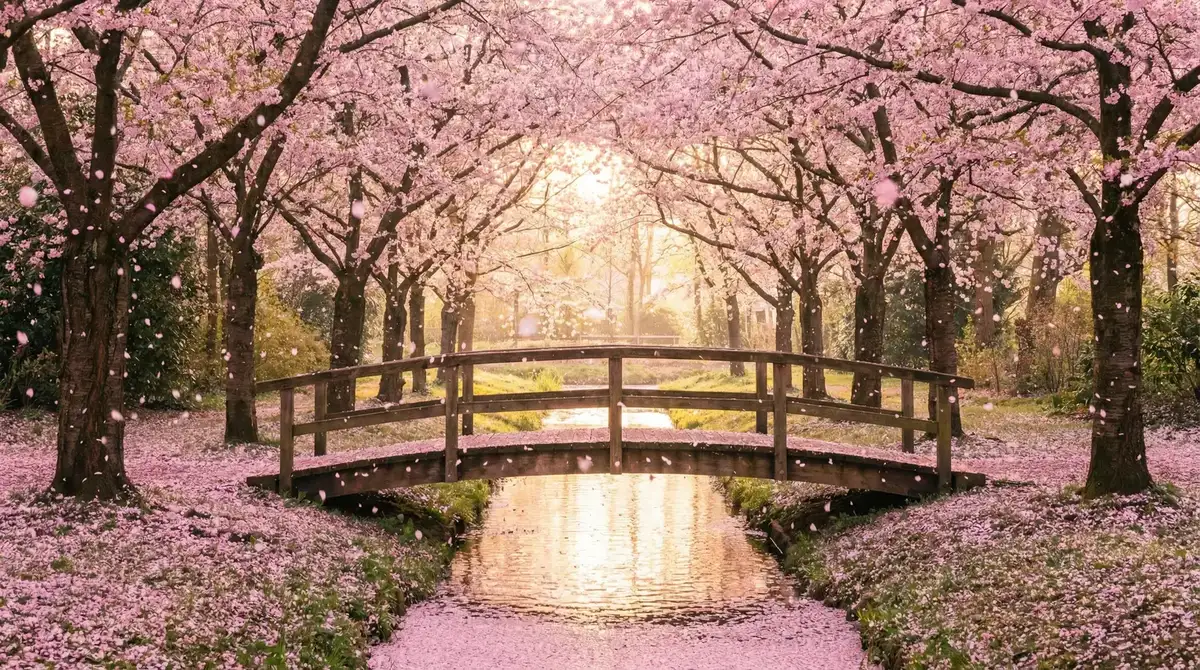 樱花桥畔 - 情深叉喔旗袍 唯美风景